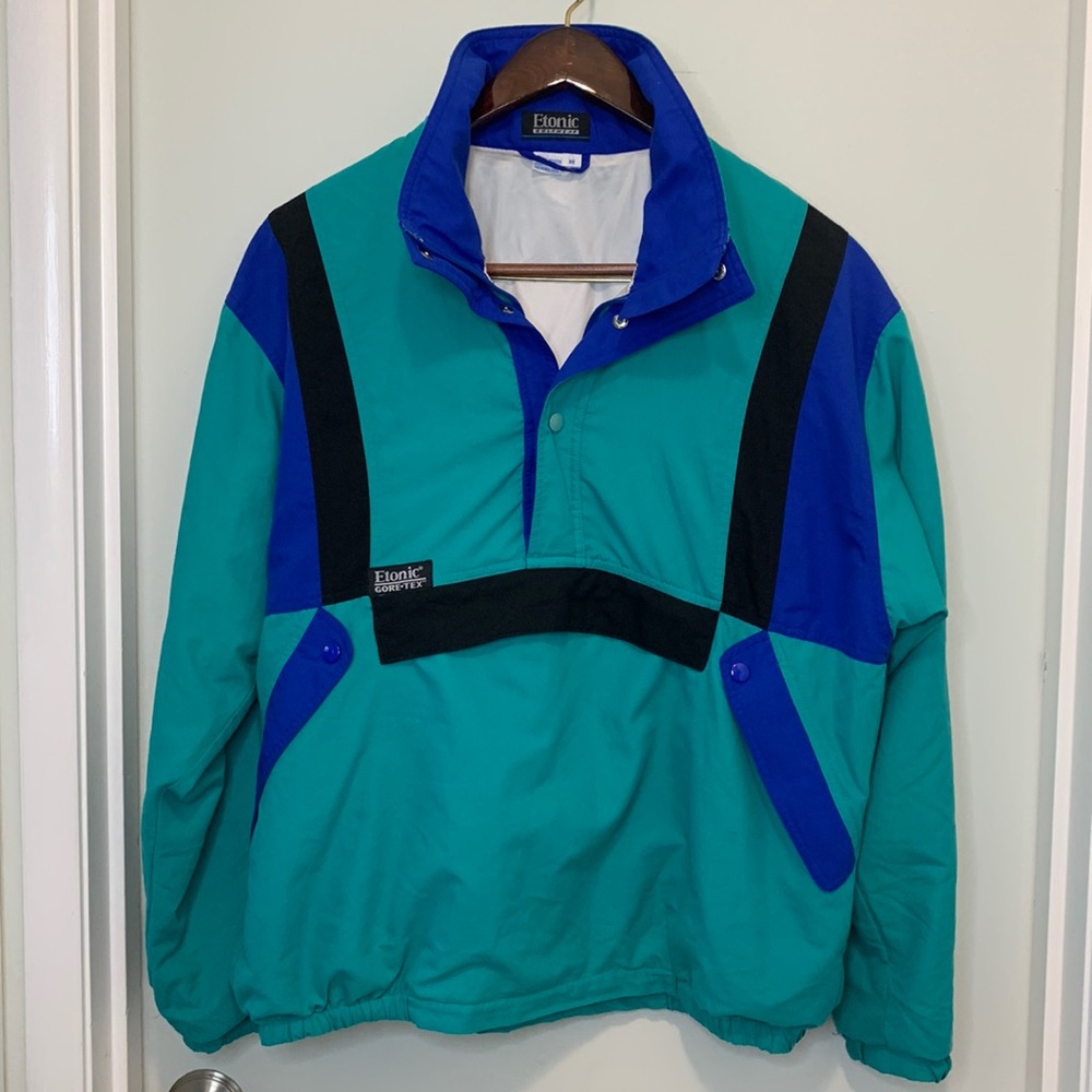 Gore-Tex Etonic golfwear 90’s Y2K pullover jacket Med zip pouch pocket vintage